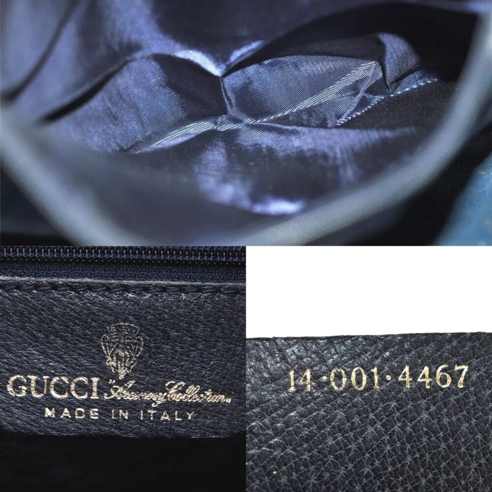 084273AR (E3) Gucci Shoulder Bag Sherry Line Navy Blue PVC - Picture 12 of 13